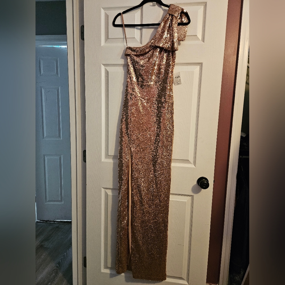 Rose Gold Sequin Gown from Windsor. Medium. Never worn.